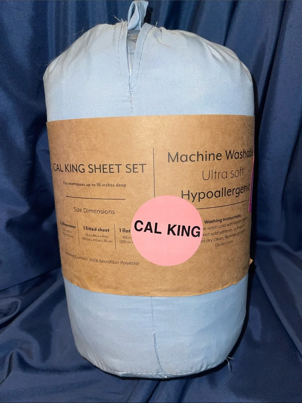 Light Blue Cal King Sheet Set - Ultra Soft Hypoallergenic